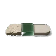 A broken stone path becoming smooth through a green glass bridge