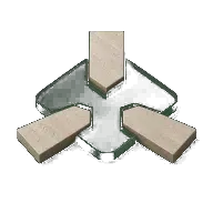Three stone inputs joining one green glass reporting layer