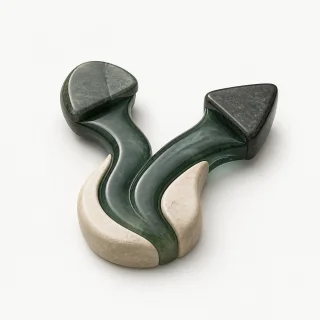 Two green glass paths diverging from the same stone origin